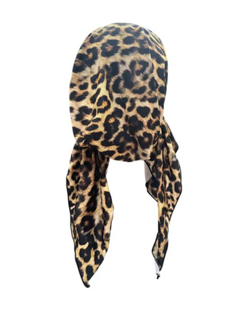 CVRGE Libby Leopard Swim Pre-Tied Bandanna with Silicone Grip myselflingerie.com